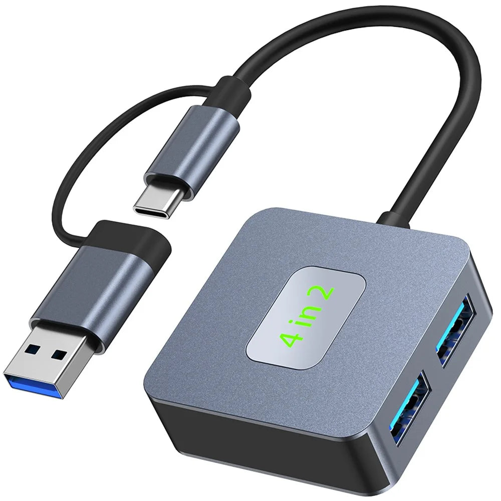 2320 USB+Type-C Expansion Hub to 4 X USB 3.2 Female Ports 10Gbps Data Transfer Adapter - 1
