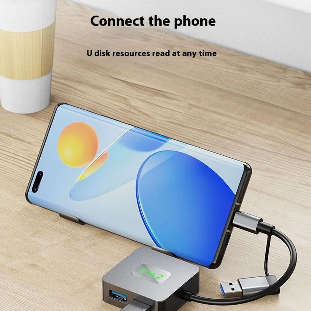2320 USB+Type-C Expansion Hub to 4 X USB 3.2 Female Ports 10Gbps Data Transfer Adapter - 4