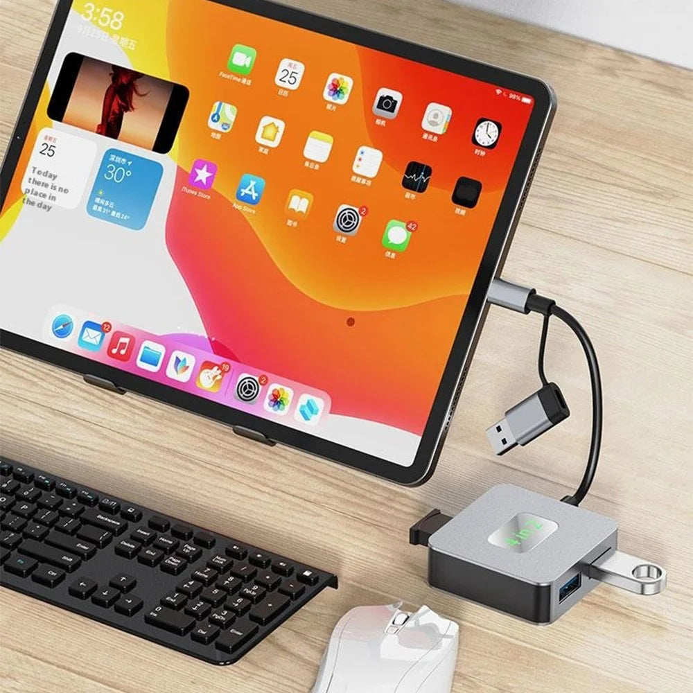 2320 USB+Type-C Expansion Hub to 4 X USB 3.2 Female Ports 10Gbps Data Transfer Adapter - 5