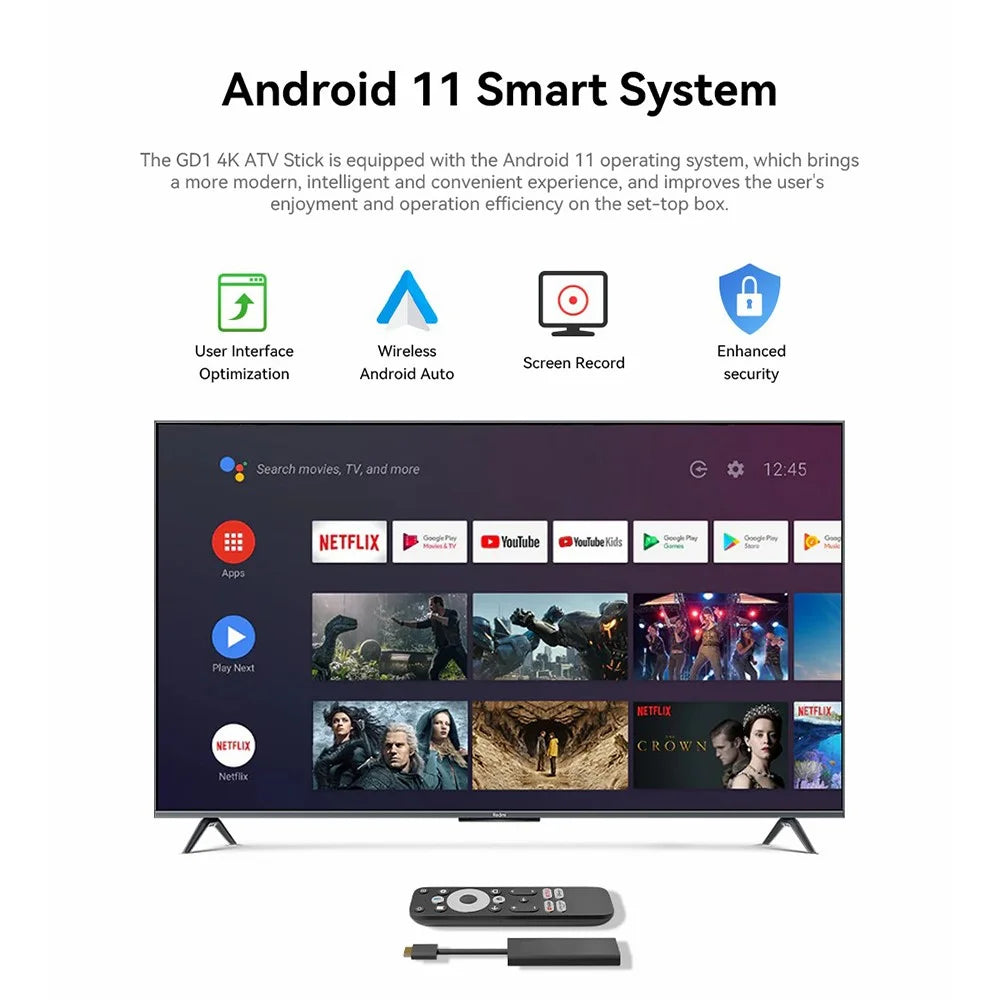 DCOLOR GD1 2G+16G Android 14 TV Stick 4K HD Streaming Device Google Chromecast TV Setup Box - 5