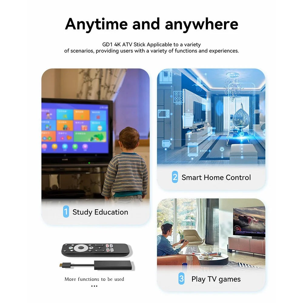 DCOLOR GD1 2G+16G Android 14 TV Stick 4K HD Streaming Device Google Chromecast TV Setup Box - 7