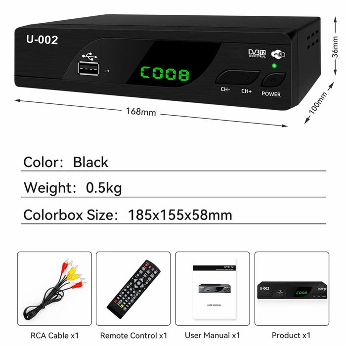 H.264 DVB-T2 U-002 WiFi TV Box Smart 1080P TV Box - US Plug - 6