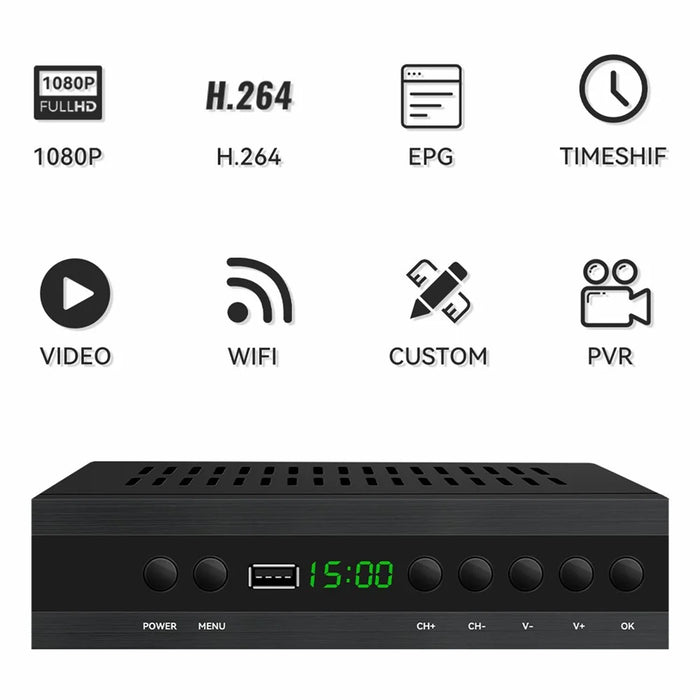 JN-821T2 512MB 10Bit TV Set-Top Box 1080P HD WiFi Media Player - EU Plug - 3