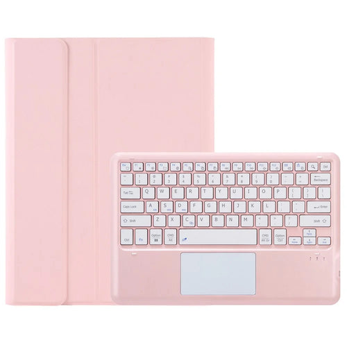 AM24-A For Lenovo Tab P12 Keyboard with Touchpad + Ultra-Thin Leather Tablet Cover - Pink - 1