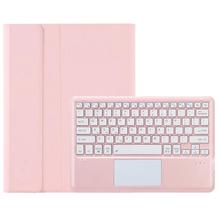 AM24-A For Lenovo Tab P12 Keyboard with Touchpad + Ultra-Thin Leather Tablet Cover - Pink - 1