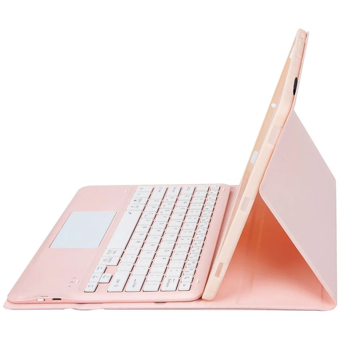 AM24-A For Lenovo Tab P12 Keyboard with Touchpad + Ultra-Thin Leather Tablet Cover - Pink - 4