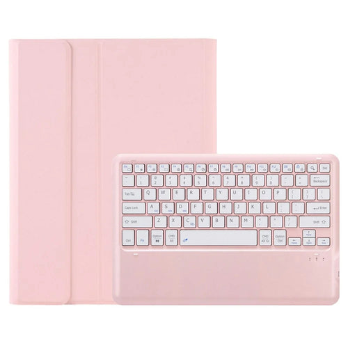 AM24 For Lenovo Tab P12 Ultra-Thin Leather Tablet Stand Cover + Bluetooth-compatible Keyboard - Pink - 1