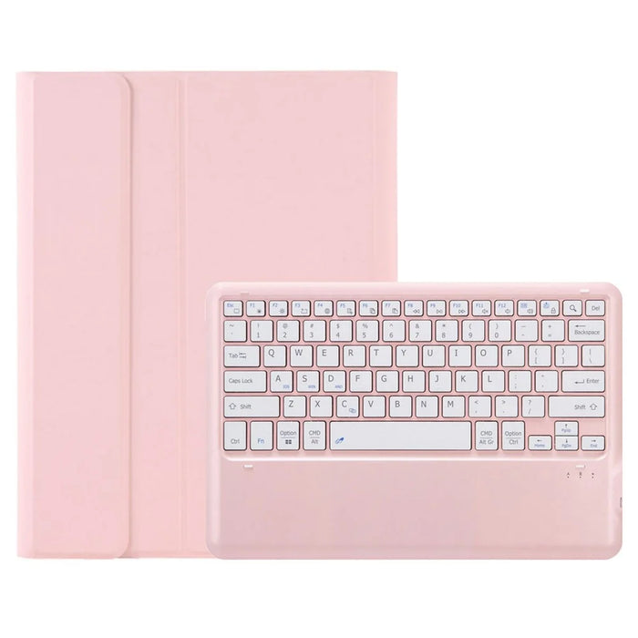 AM24 For Lenovo Tab P12 Ultra-Thin Leather Tablet Stand Cover + Bluetooth-compatible Keyboard - Pink - 1