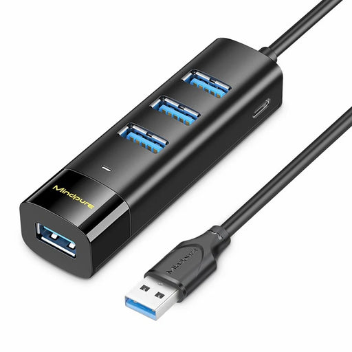 MINDPURE US022 1m USB-A to USB 3.0 4-Port Hub High Speed Data Transfer Laptop Docking Station - 1
