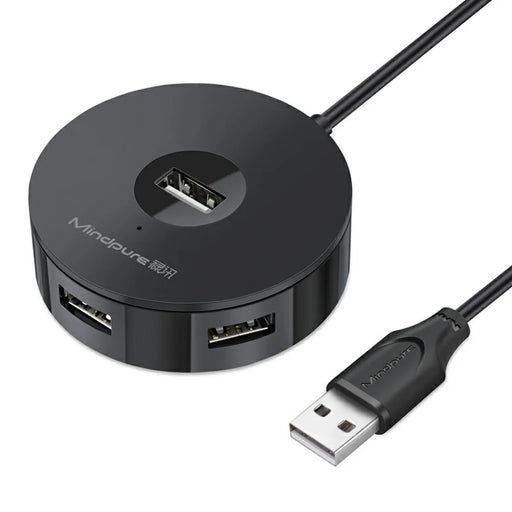 MINDPURE US018 1.5m USB to 4 X USB2.0 Docking Station Laptop Computer USB Hub Adapter - Black - 1