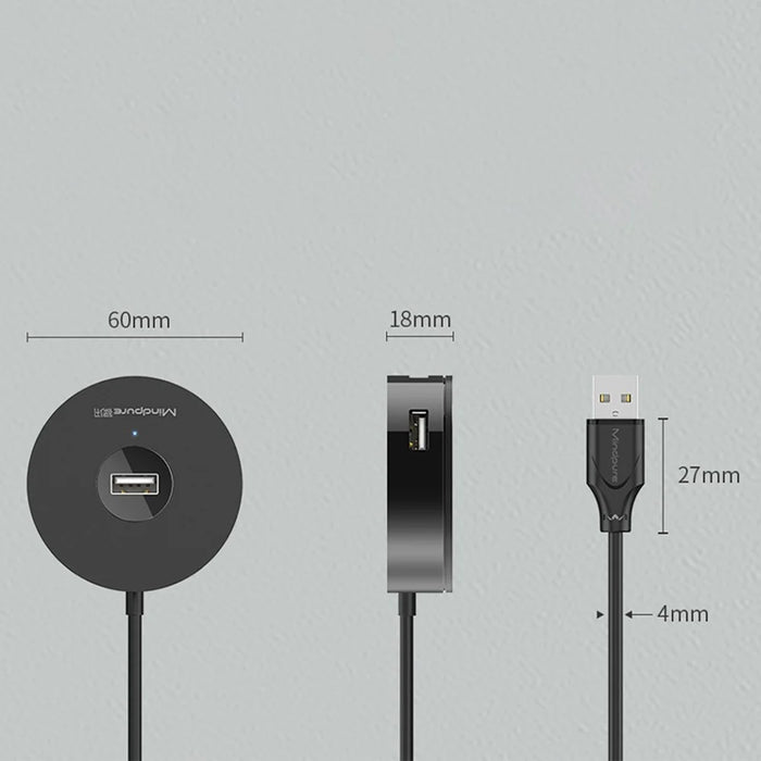 MINDPURE US018 1m USB to 4 X USB2.0 Docking Station Laptop Computer USB Hub Adapter - Black - 7