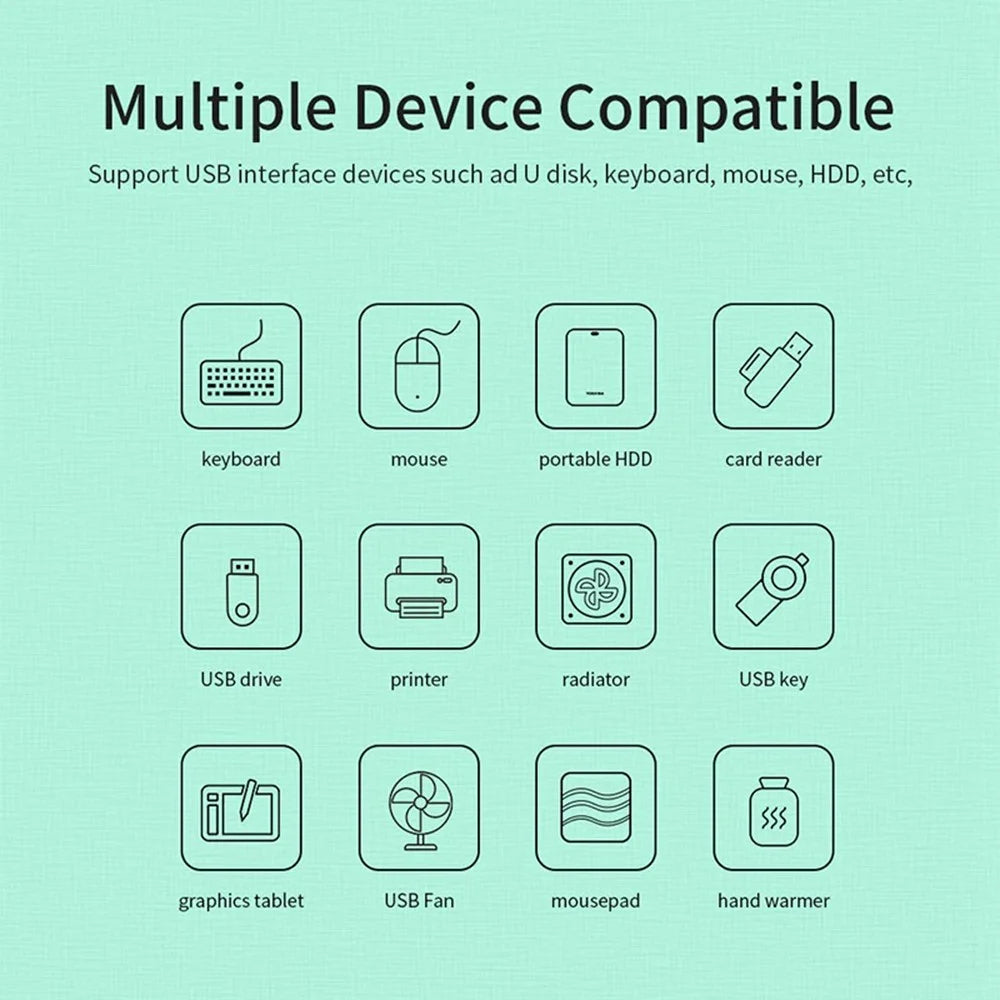 MINDPURE US018 0.5m USB to 4 X USB2.0 Docking Station Laptop Computer USB Hub Adapter - Black - 6