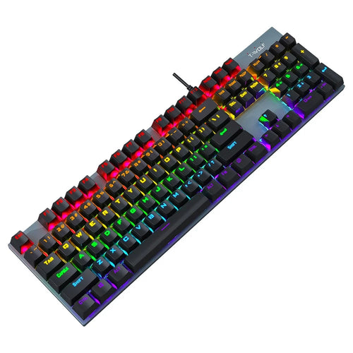 T-WOLF T17 USB Wired Keyboard 104-Key Color Backlit Computer Gaming Mechanical Keyboard - 1