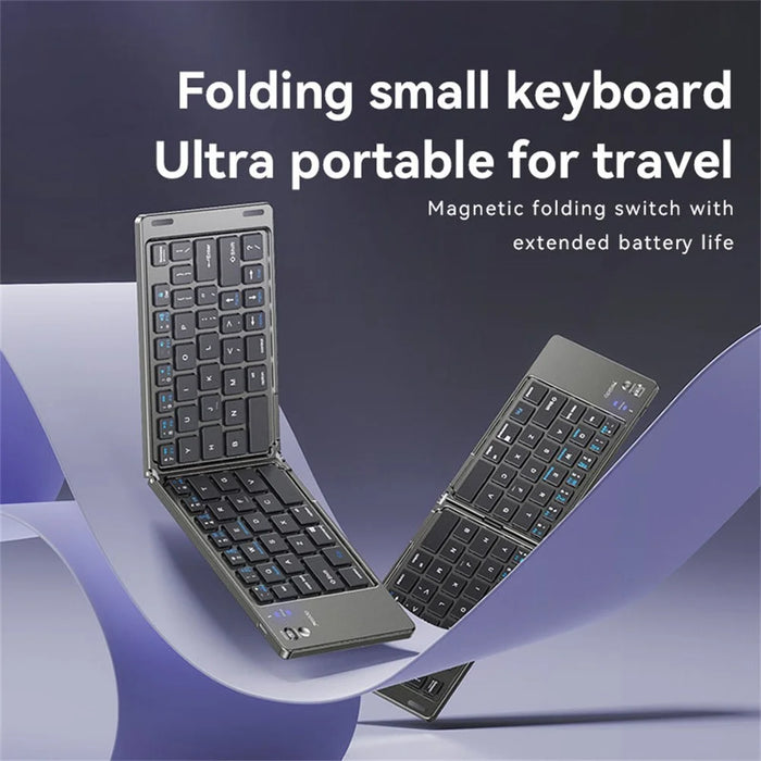YESIDO KB27 Ultra Slim Mini Two-Fold Bluetooth-compatible Keyboard for Macos Windows iOS - 2