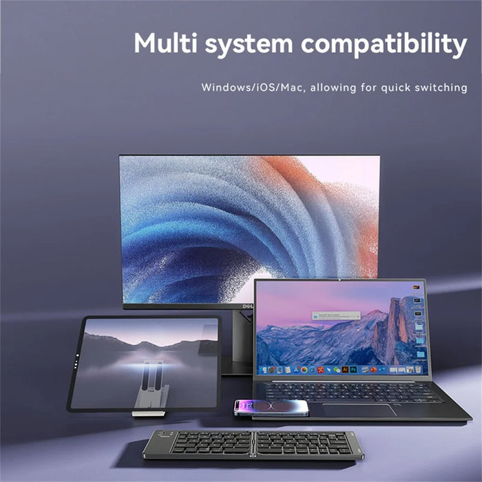 YESIDO KB27 Ultra Slim Mini Two-Fold Bluetooth-compatible Keyboard for Macos Windows iOS - 5