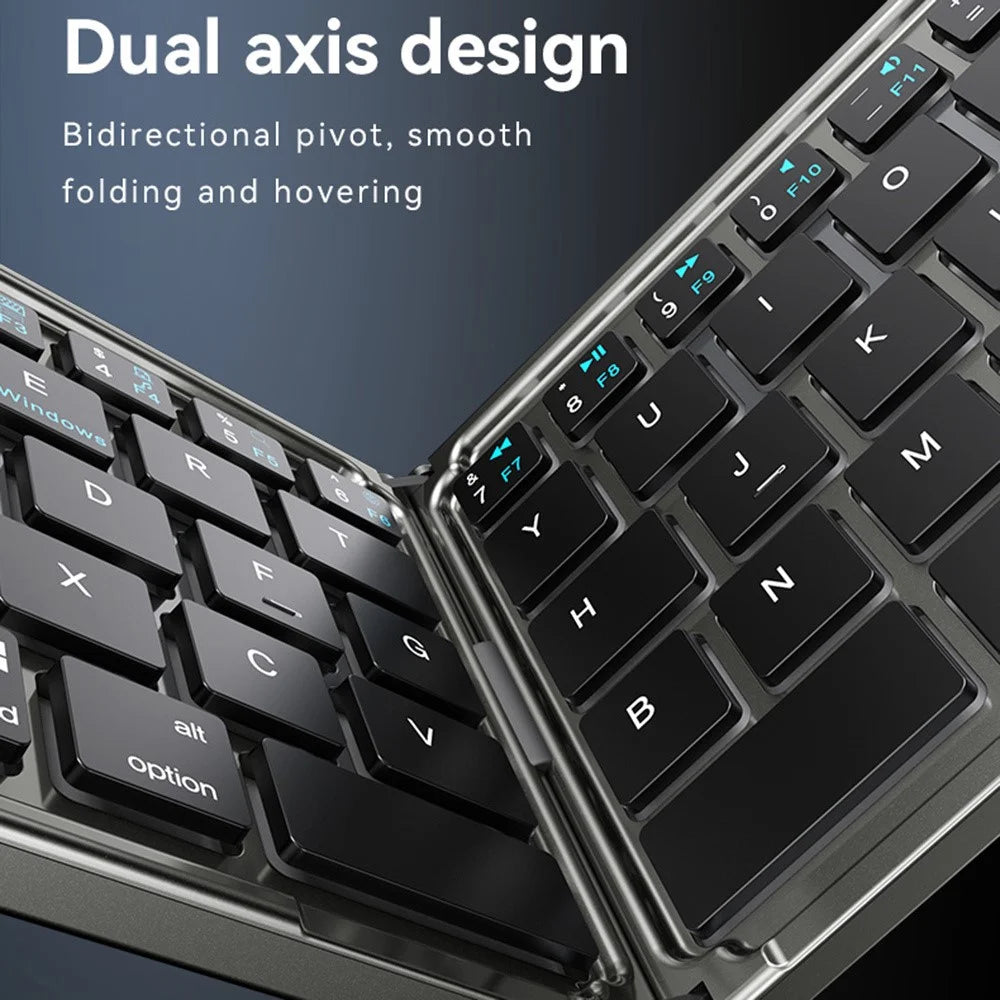 YESIDO KB27 Ultra Slim Mini Two-Fold Bluetooth-compatible Keyboard for Macos Windows Ios, English + Arabic - 7