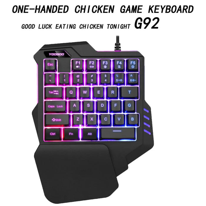 YOOGOO G92 One Handed Mechanical Keyboard USB Wired 35 Keys Ergonomic Gaming Keyboard - 2