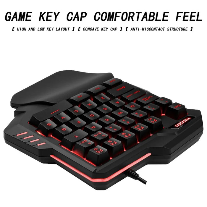 YOOGOO G92 One Handed Mechanical Keyboard USB Wired 35 Keys Ergonomic Gaming Keyboard - 4