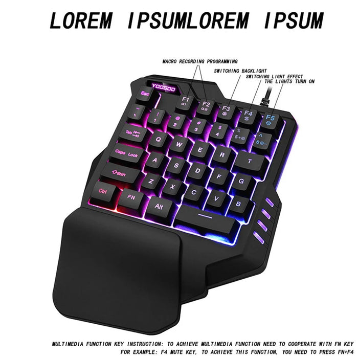 YOOGOO G92 One Handed Mechanical Keyboard USB Wired 35 Keys Ergonomic Gaming Keyboard - 5