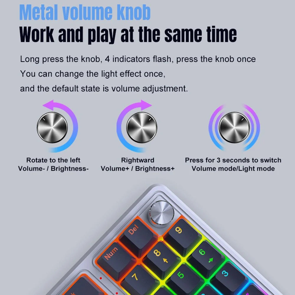 Y-FRUITFUL K78 Mechanical Keyboard 78 Keys RGB Backlit Wired Gaming Office Computer Keyboard - Blue - 5
