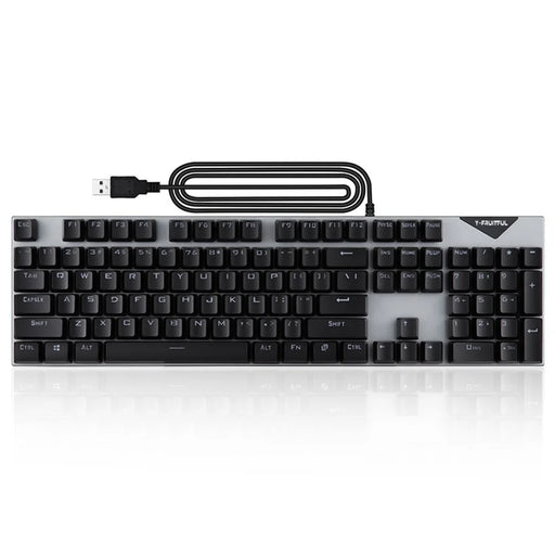 Y-FRUITFUL K137 Wired Mechanical Keyboard 104 Keys RGB Backlit Blue  /  Red Switch Gaming Keyboard - Black - 1