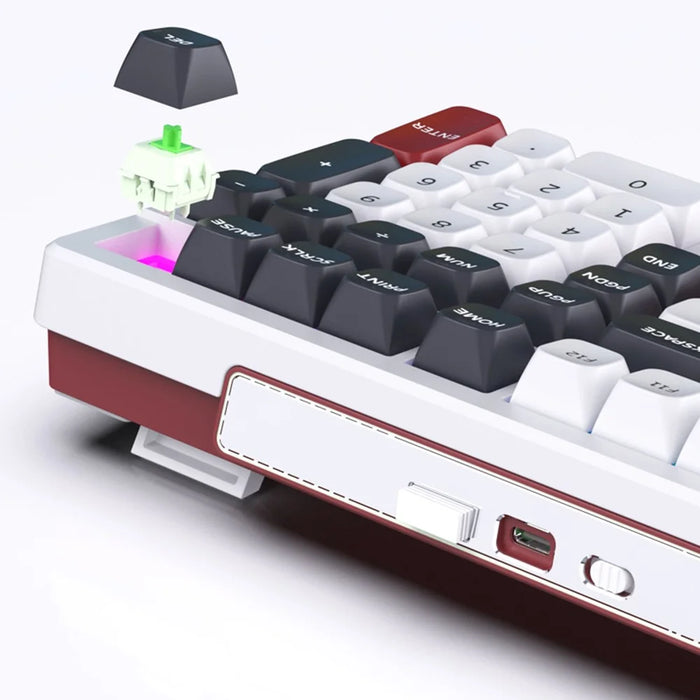 Y-FRUITFUL K102 102 Keys Tri-Mode Keyboard Gasket Structure Mechanical Gaming Keyboard with RGB Light - Titanium Blue - 4