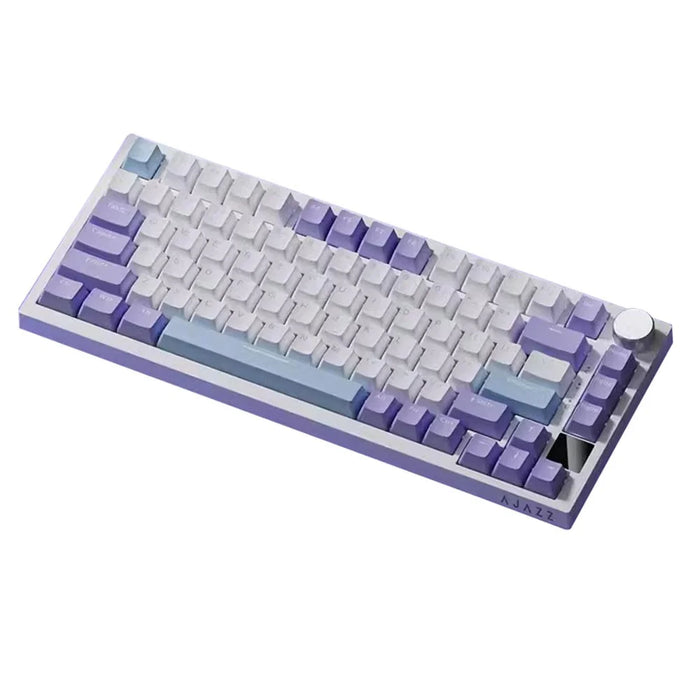 AJAZZ AK820pro Wireless Mechanical Keyboard Bluetooth-compatible Tri-Mode with Flying Fish Switches 81 Keys RGB Backlit Keyboard - Purple  /  White  /  Blue - 1