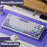 AJAZZ AK820pro Wireless Mechanical Keyboard Bluetooth-compatible Tri-Mode with Flying Fish Switches 81 Keys RGB Backlit Keyboard - Purple  /  White  /  Blue - 3