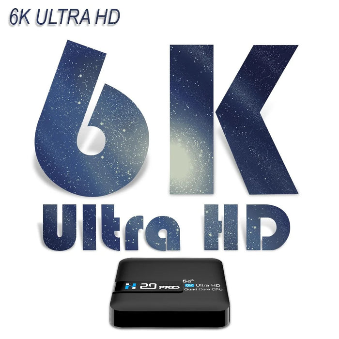 H20 Pro Smart TV Box Android 10.0 6K Ultra HD Media Player with Remote Control - EU Plug - 6