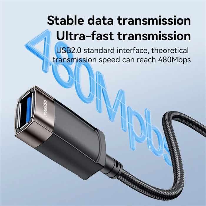 YESIDO GS26 1.5m USB 2.0 Extension Cable 480Mbps High Speed TPE Wire for Keyboard / Mouse / Printer - 5