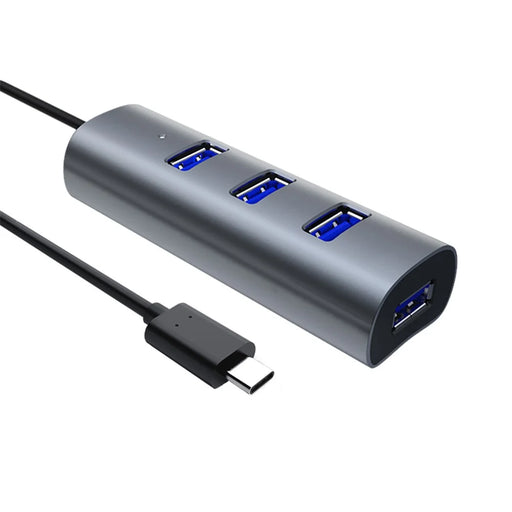 DM CHB010 4-Port USB Hub Type C to USB 3.0 Aluminum Alloy Docking Station High Speed Data Transfer - 1