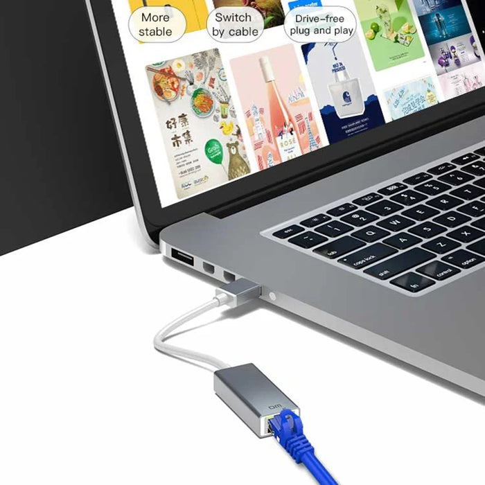 DM CHB018 USB 2.0 to RJ45 Ethernet Adapter with 30cm Cable 100Mbps Network Converter for Laptops - 2