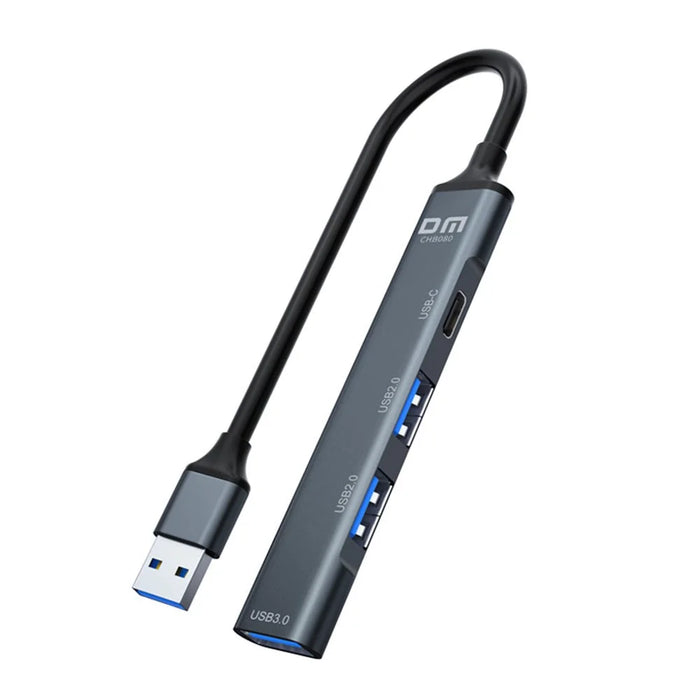 DM CHB080 For U Disk / Hard Drive 3 Ports USB Hub USB 3.0 + 2 USB 2.0 Expansion Dock with Type C Power Delivery - 2