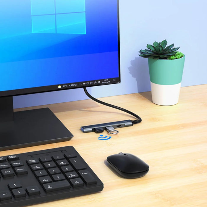 DM CHB080 For U Disk / Hard Drive 3 Ports USB Hub USB 3.0 + 2 USB 2.0 Expansion Dock with Type C Power Delivery - 6