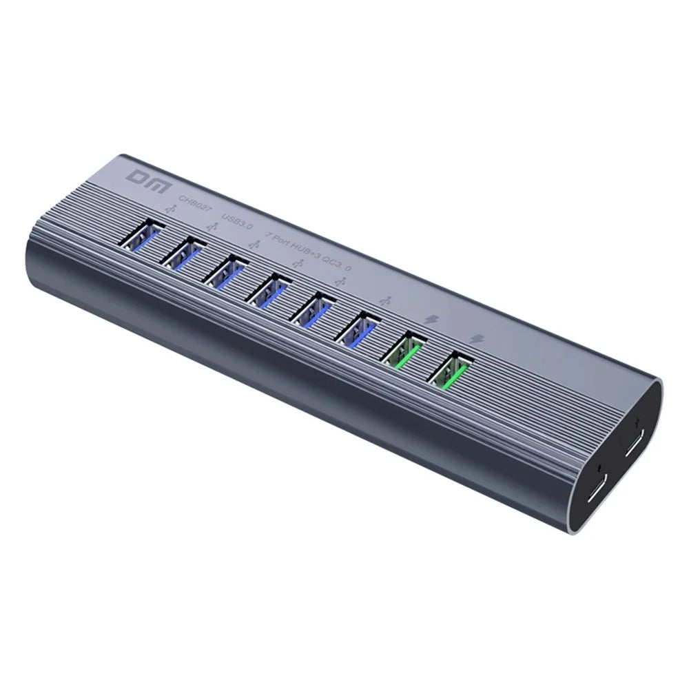 DM CHB027 Portable 10 Ports USB 3.0 Hub with PD 18W Fast Charging Port Expansion Dock - 1