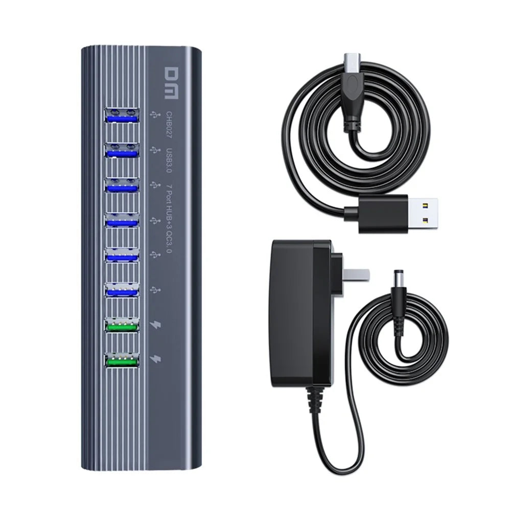 DM CHB027 Portable 10 Ports USB 3.0 Hub with PD 18W Fast Charging Port Expansion Dock - 3