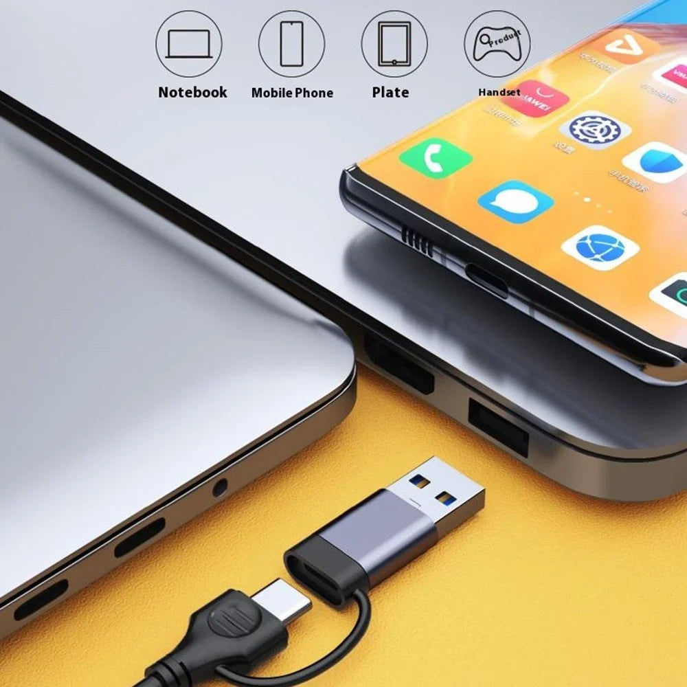 DM CHB082 USB 3.0 Hub 3 Ports Gigabit Ethernet Adapter High Speed Data Transfer Aluminum Alloy Hub - 3