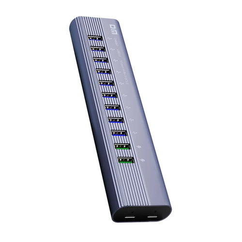 DM CHB067 Multi-Port USB Hub 9 USB 3.0 Ports Type-C Data Transfer Port QC3.0 and PD Fast Charging Adapter - 1