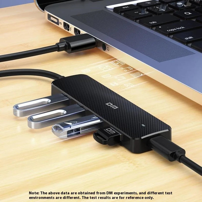 DM CHB090 4 Ports USB 3.2 Hub High Speed 5Gbps Data Transfer Expansion Dock with Type C Power Delivery - 6