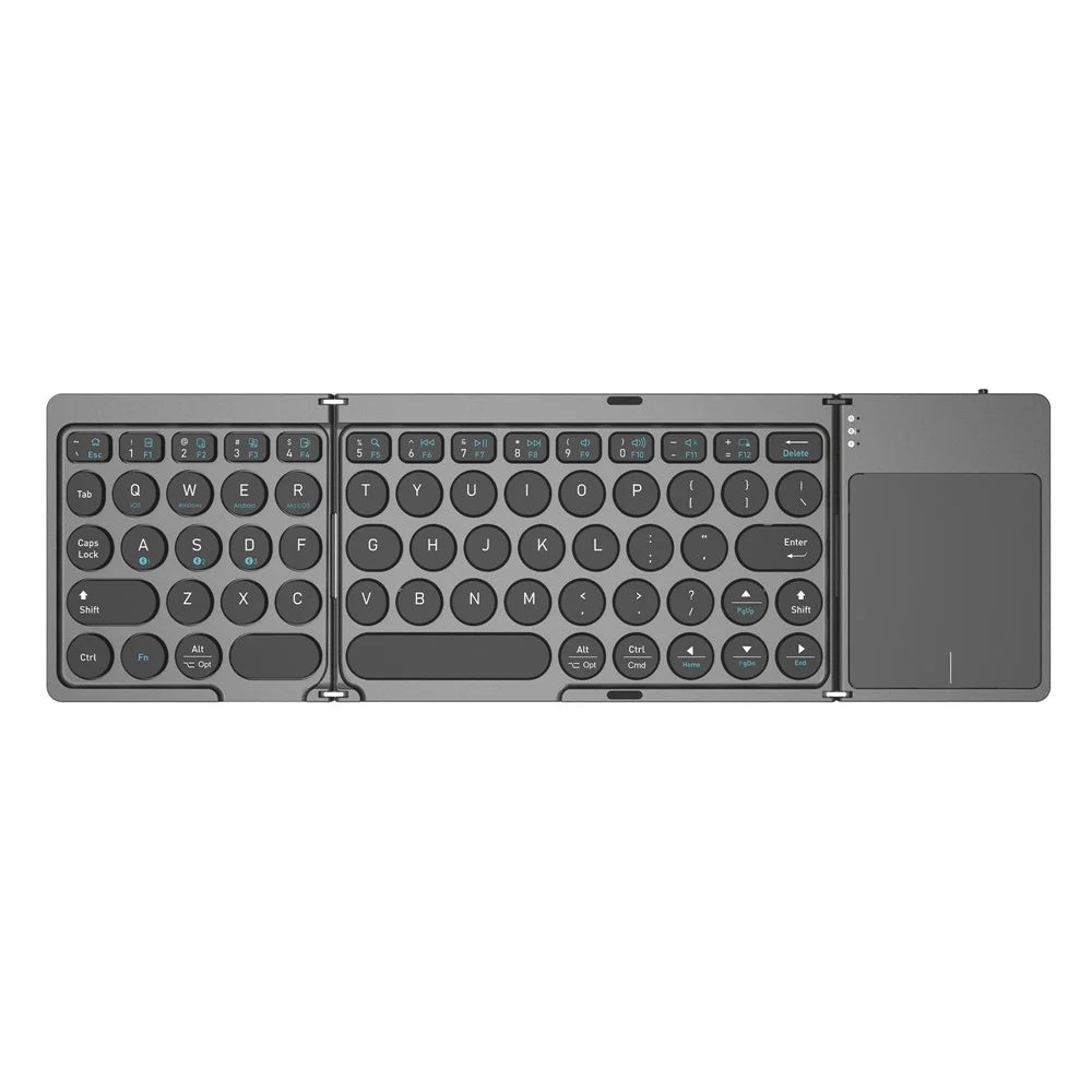 KF86 MAX Foldable Wireless Bluetooth-Compatible Keyboard with Touchpad - Grey - 1