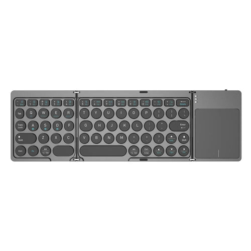 KF86 MAX Foldable Wireless Bluetooth-Compatible Keyboard with Touchpad - Grey - 1