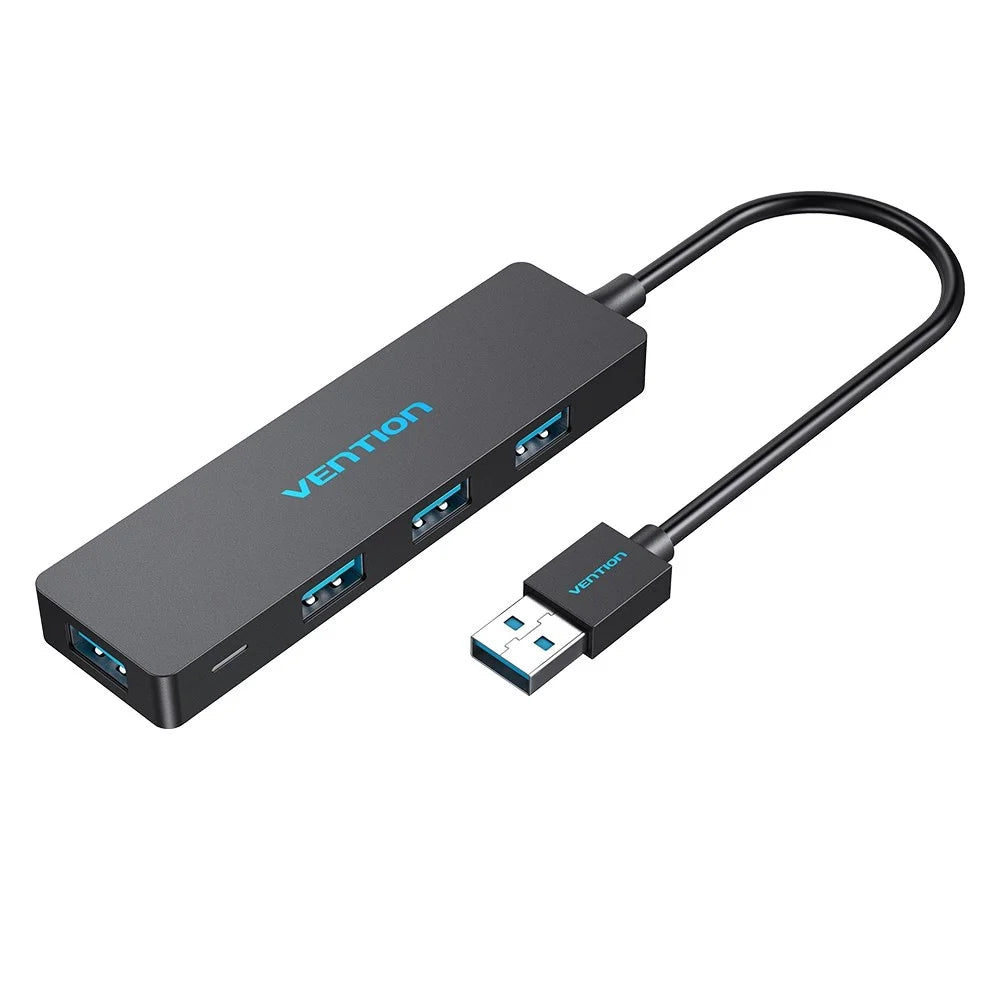 VENTION CHKBB 4 Ports USB 3.0 Hub High Speed Data Transfer Docking Station for Desktop PC / Laptop - 1