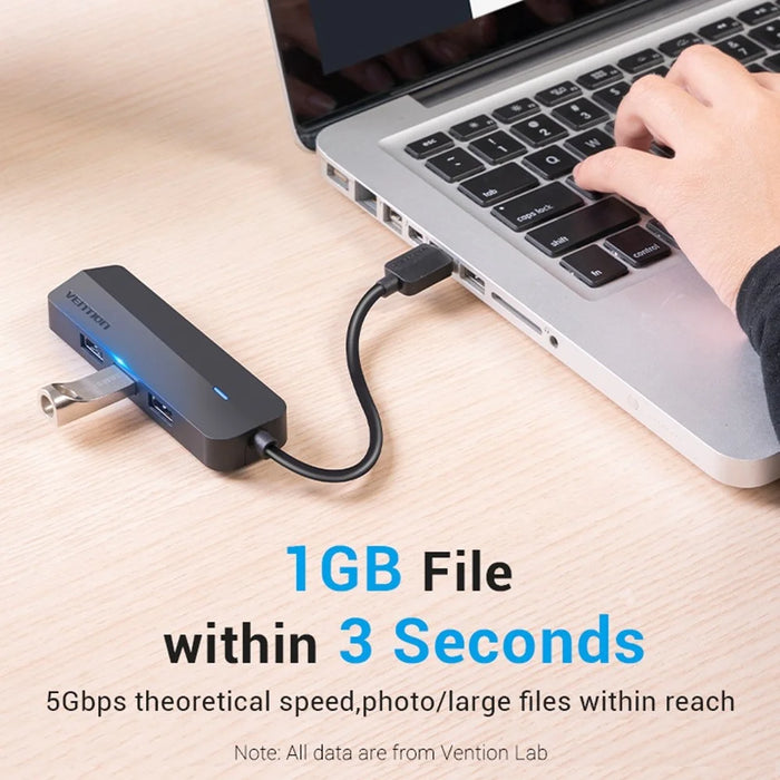 VENTION CHNBB 5 in 1 USB Hub USB 3.0 x 3 + Gigabit Ethernet Docking Station with Micro USB Power Port - 4