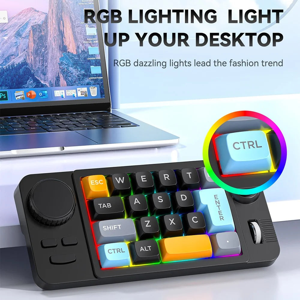 K811 19 Keys Wired Gaming Keyboard Macro Programmable Mechanical Keyboard with RGB Backlit - Black - 2