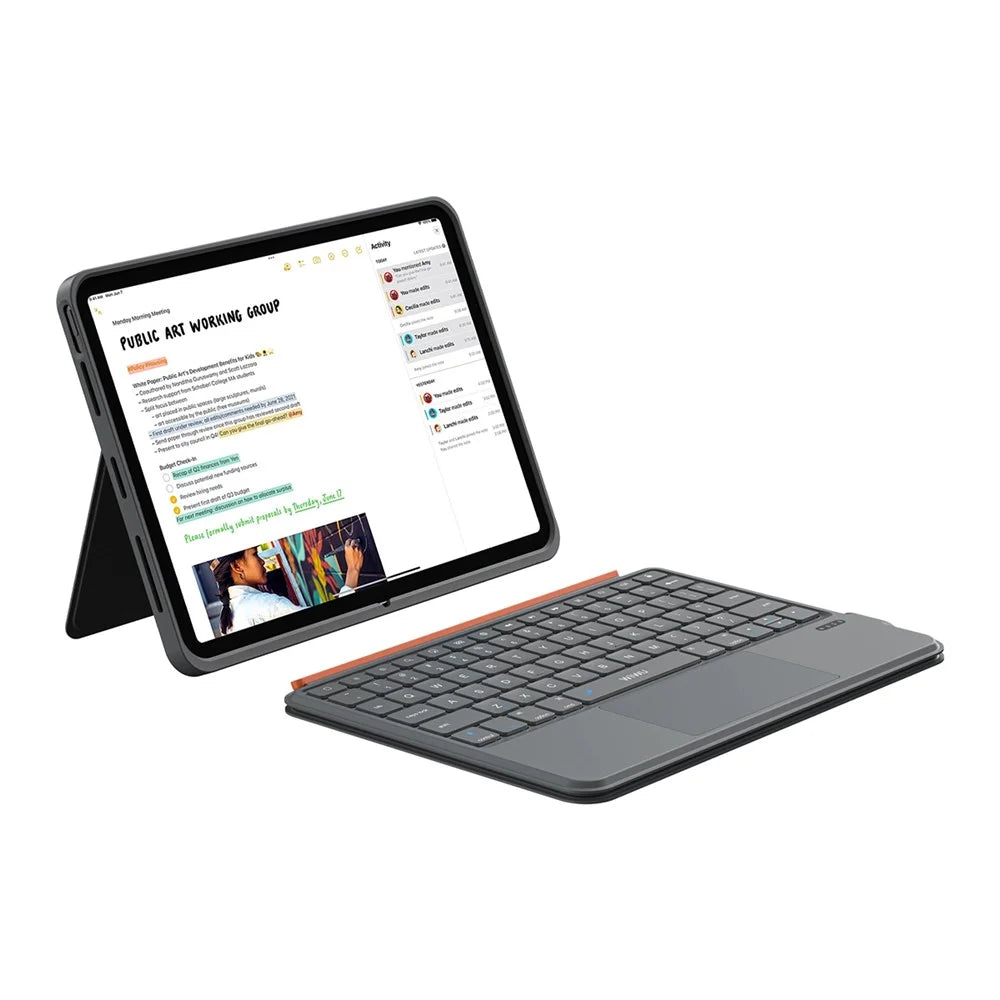 WIWU MK-005 For iPad Pro 11 (2024) 3 in 1 Magnetic Bluetooth-compatible Keyboard Full Coverage Leather Case - 1