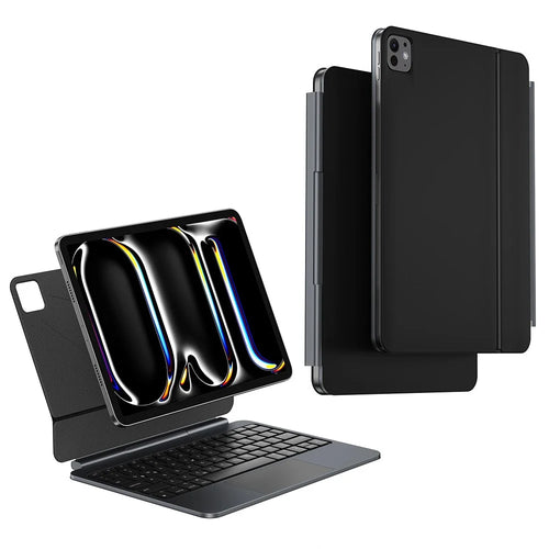 WIWU MK-004 For iPad Pro 11 (2024) Magnetic Wireless Bluetooth-compatible Keyboard Leather Case Magic Keyboard - 1