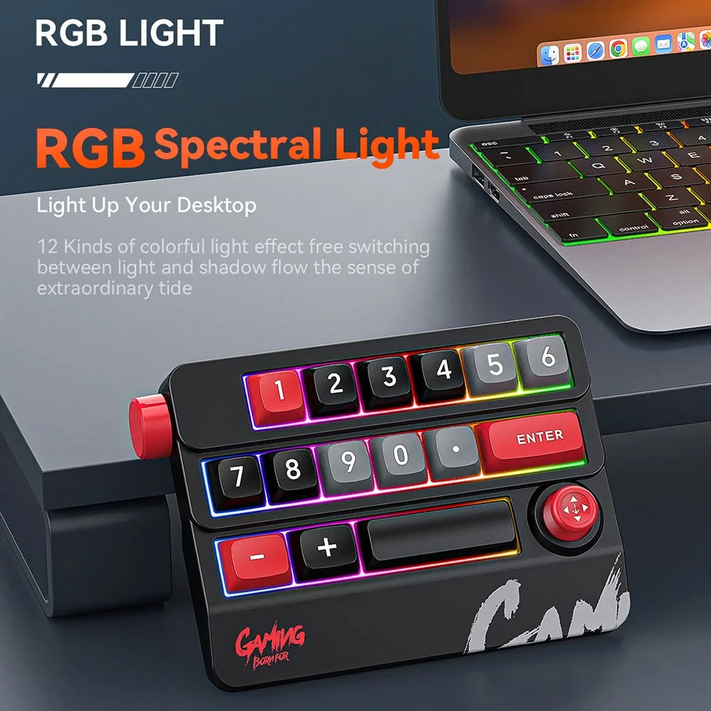 MKESPN K809 Mechanical Gaming Keyboard Macro Keys RGB Backlit Hot-Swappable Keypad with Type-C Detachable Cable - Black - 4