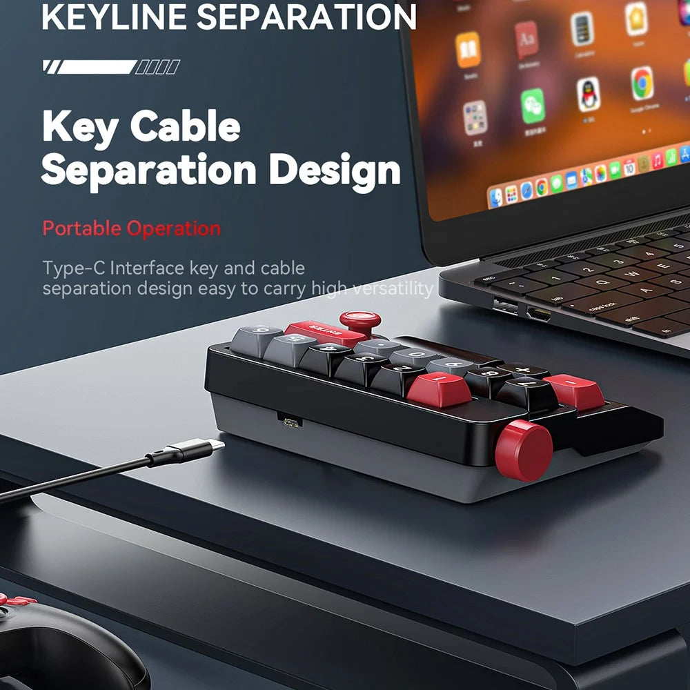 MKESPN K809 Mechanical Gaming Keyboard Macro Keys RGB Backlit Hot-Swappable Keypad with Type-C Detachable Cable - Black - 5