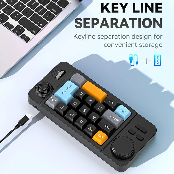 MKESPN K811 Gaming 22 Keys Keypad RGB Backlit Mechanical Macro Programmable Keyboard with Dial Joystick - Black - 5