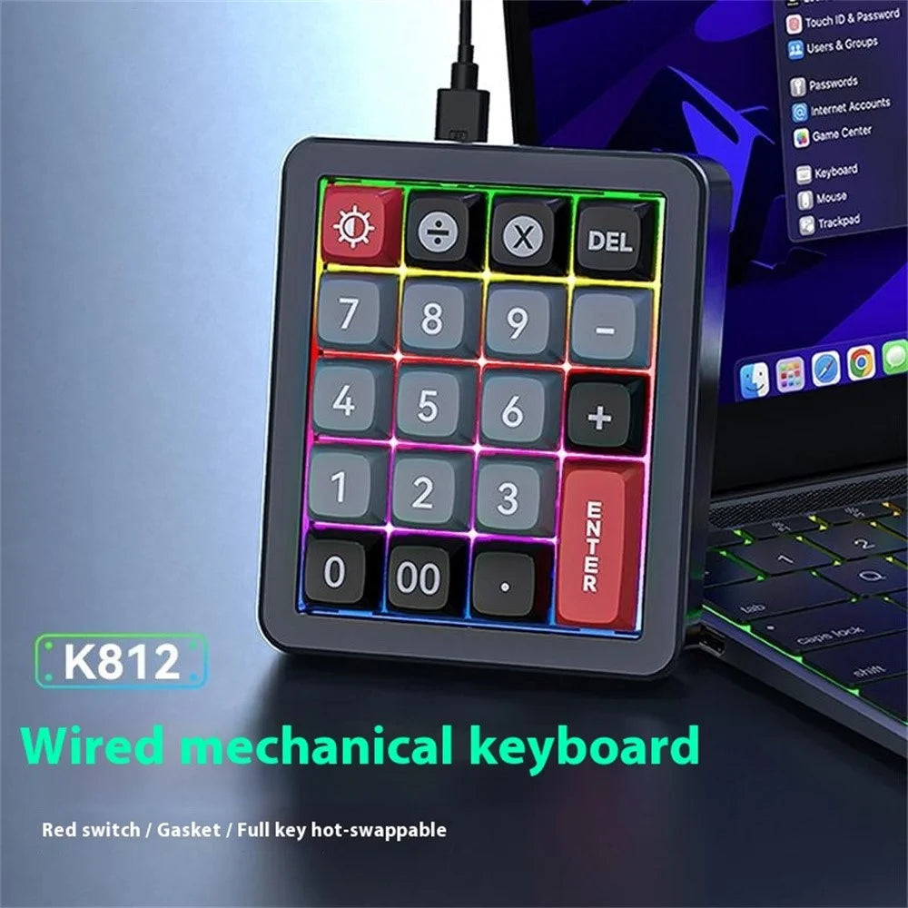 MKESPN K812 Gaming Mechanical Keyboard RGB Backlit Hot-Swappable Macro Programmable Keypad - Black - 3